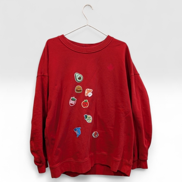 lululemon athletica Tops - Lululemon Red Upcycled Crewneck Sweatshirt – One of a Kind